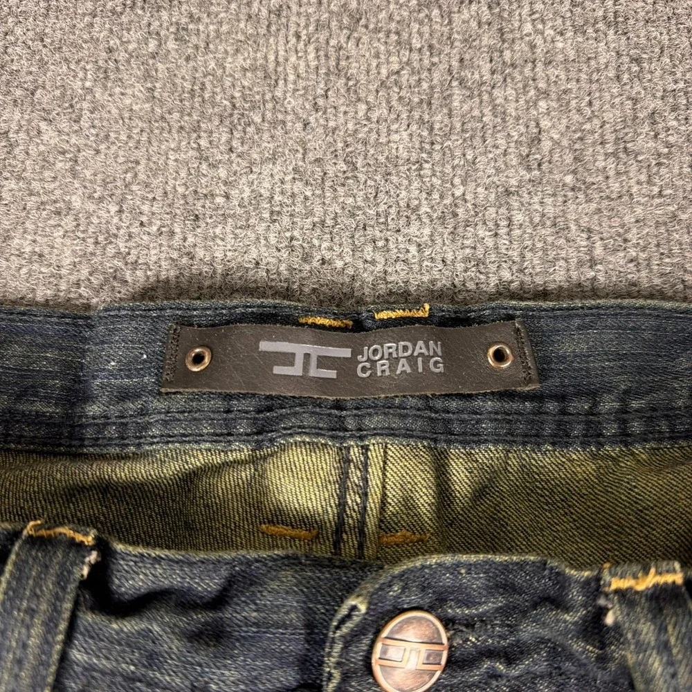 Jordan Craig Men Jeans Distressed 34‎ x 32 Straight Hem Finish Cotton